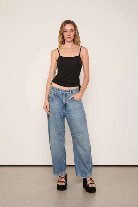 Regata Devore Bright Franzidos Preto - P