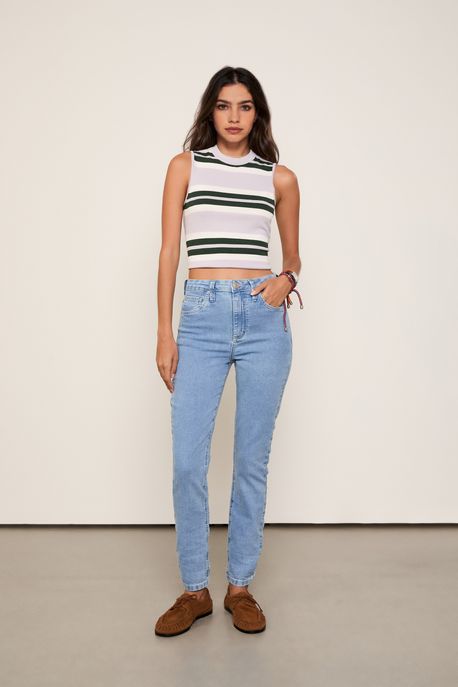 Calça Jeans Skinny Basic High Jeans Claro - 46