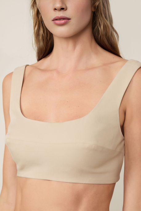 Top Cropped Alfaiataria Verde Pale - G
