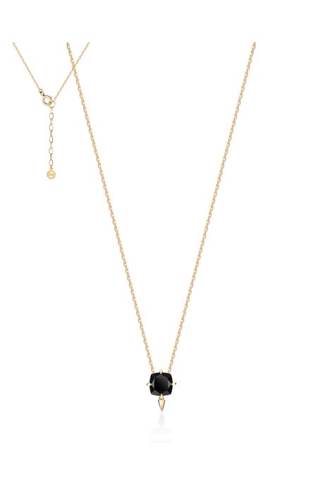 Colar Follia Ouro Amarelo Com Quartzo Negro - U