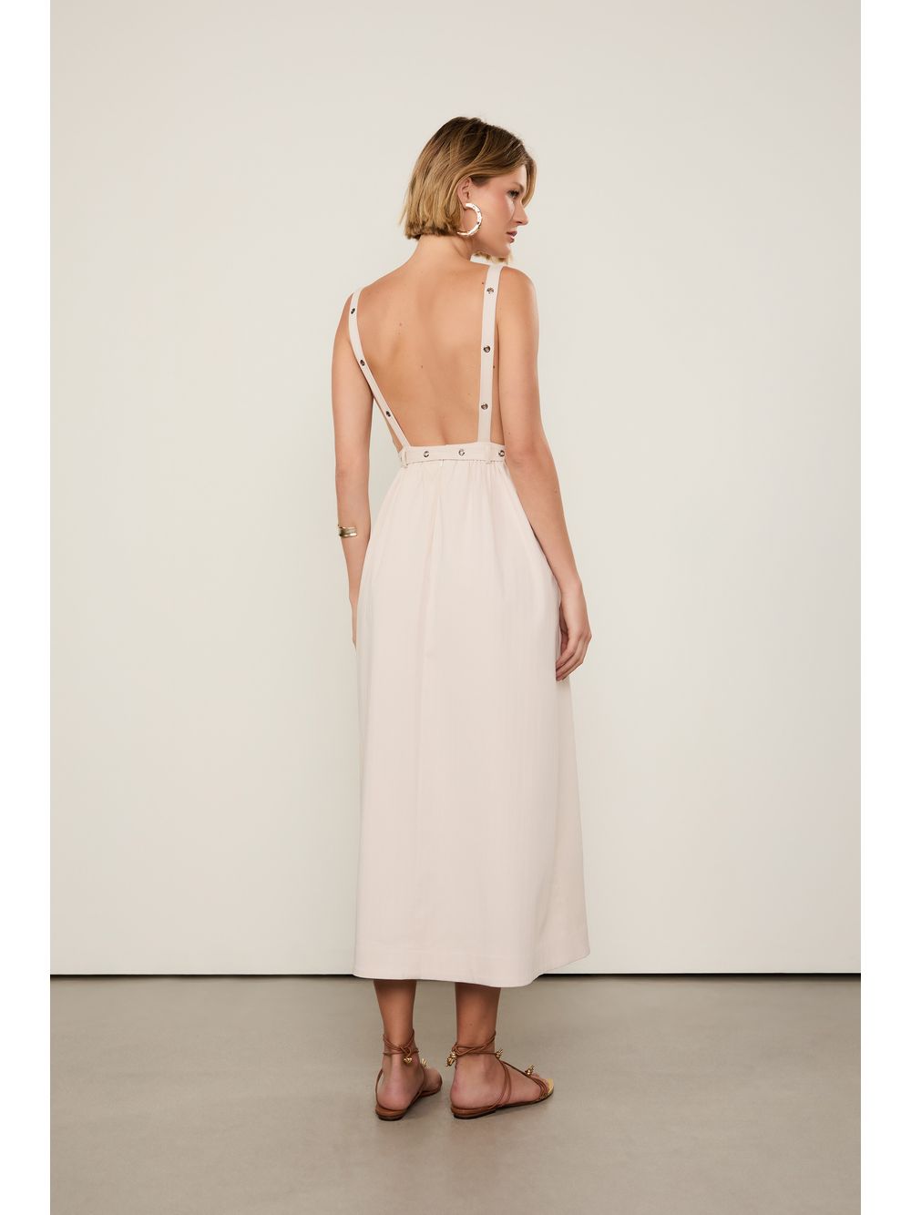 Animale — Vestido Midi Risca Litoral