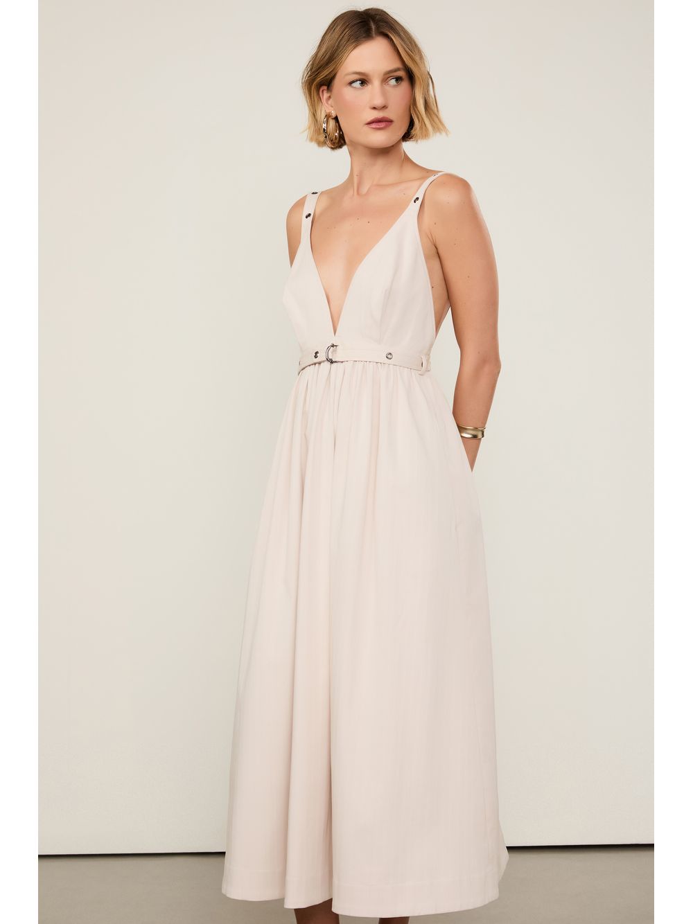 Animale — Vestido Midi Risca Litoral