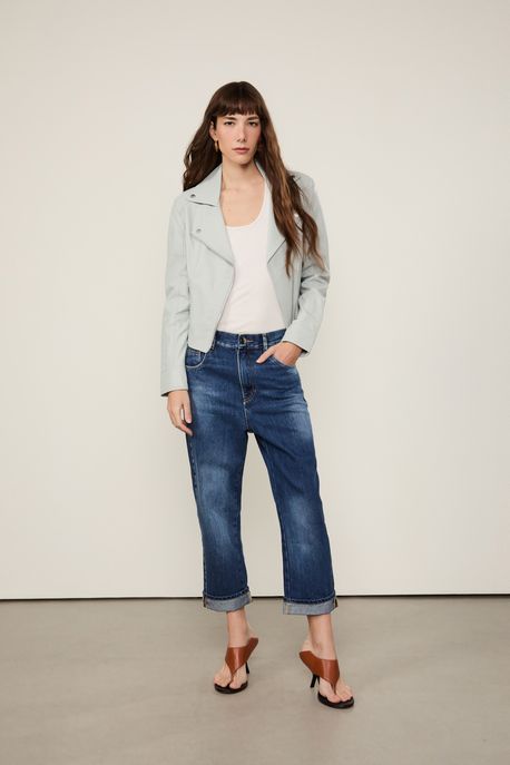 Calça Jeans Super Wash Cintura Média Jeans Escuro - 42