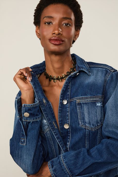 Camisa Jeans Super Wash Jeans Escuro - M