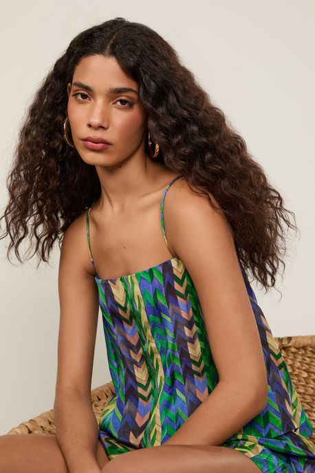 Regata Ampla Com Decote Reto Estampada Est Chevron Colagem Cannes e Proa - 44