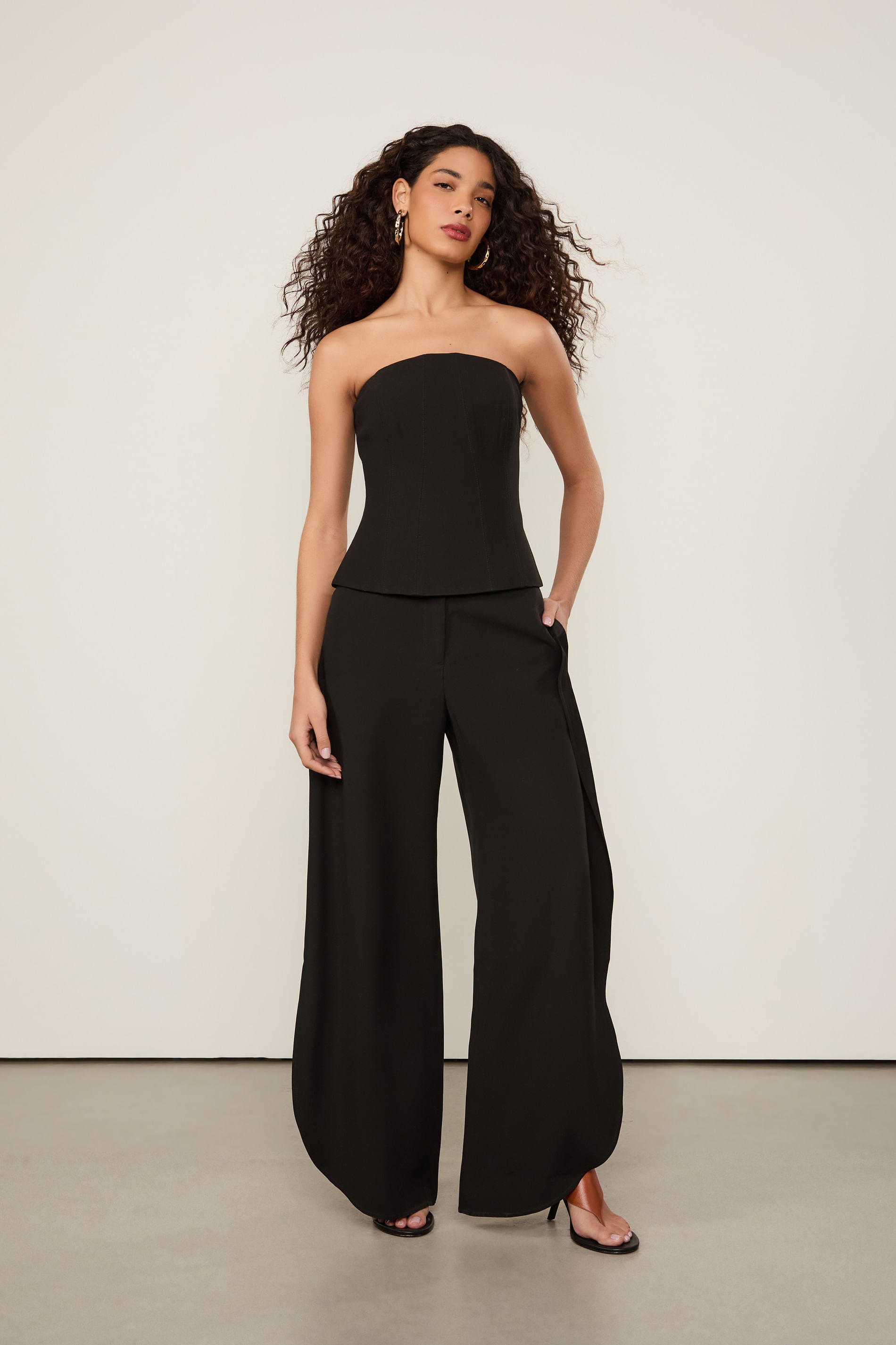 Calça De Crepe Preto