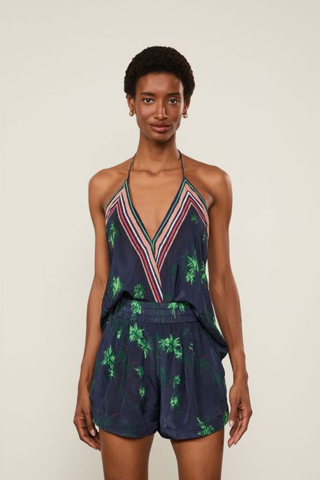 Short Curto Estampado Est Lenco Fig Coqueiros Ancora - 40