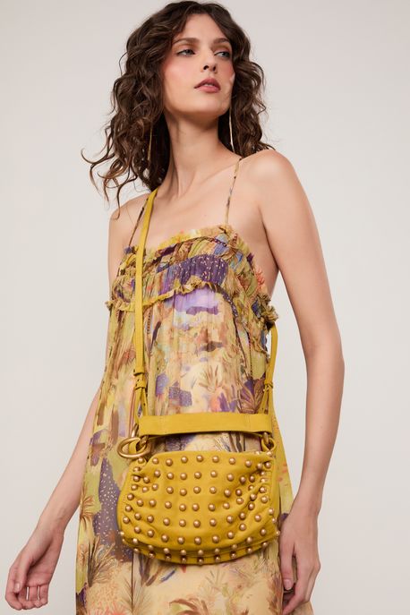 Bolsa De Couro Metais Amarelo Sulphur - U