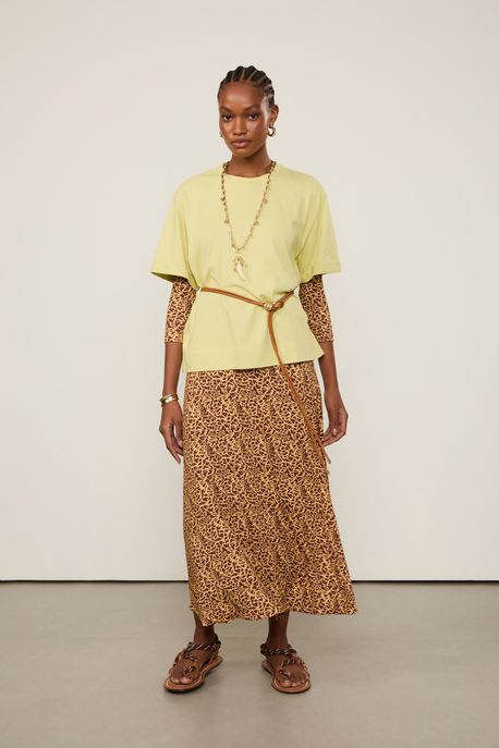 T-Shirt De Malha Verde Lavada Verde Oasis - G