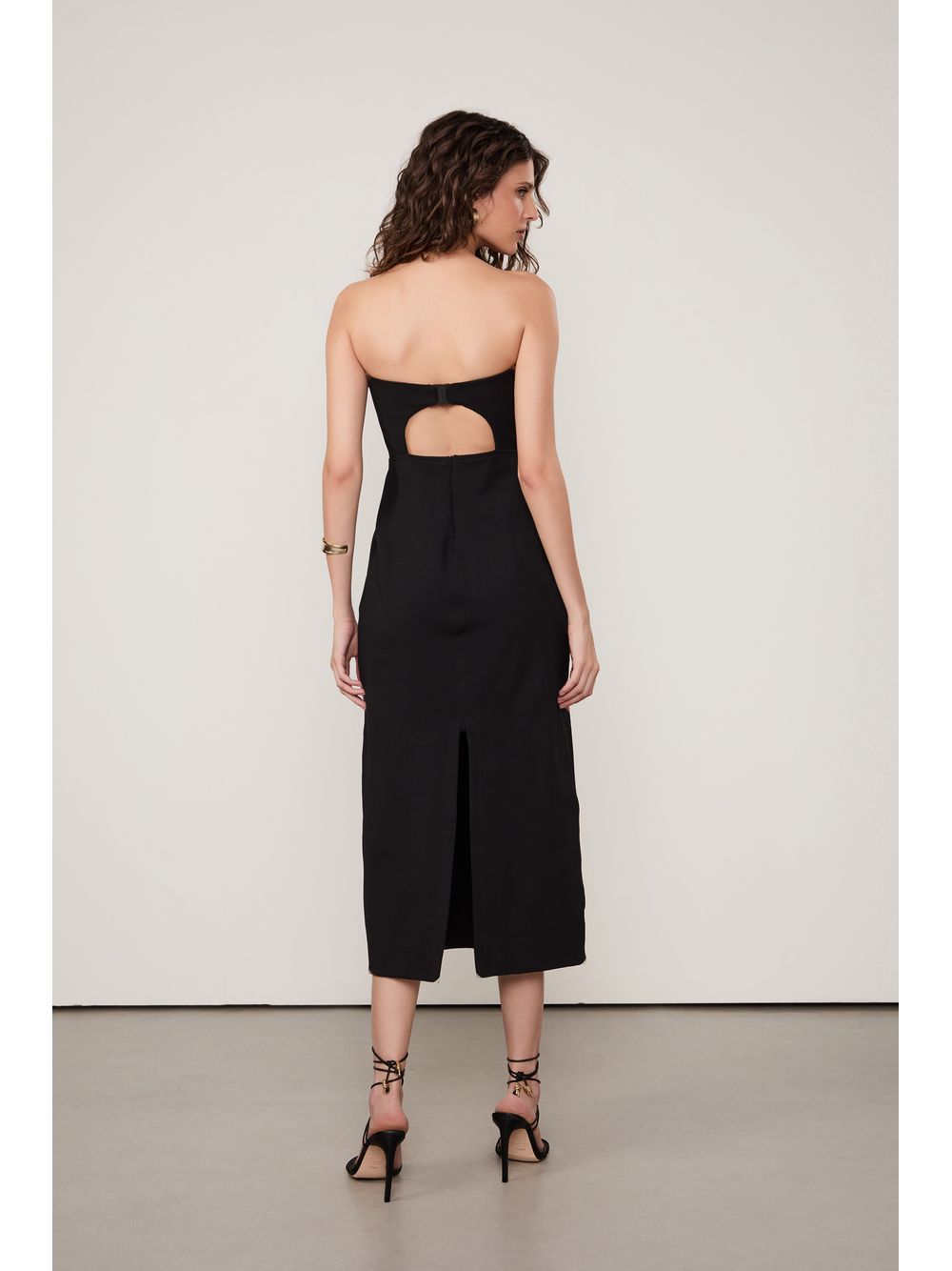 Animale — Vestido Malha Estruturada Sem Alça Ilhós