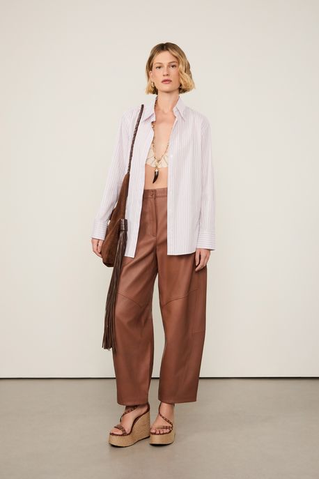 Camisa Melissa Listras Branco/Rosa/Cinza - G