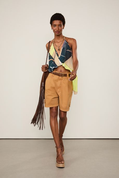 Blusa De Georgette Pesado Frente Única Estampada Est Loc Wind Color - 36