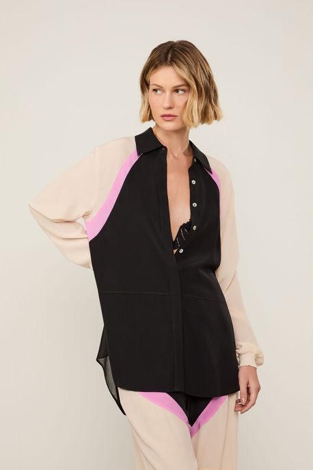 Overtop Recortes Colorblock Multicolorido - 40