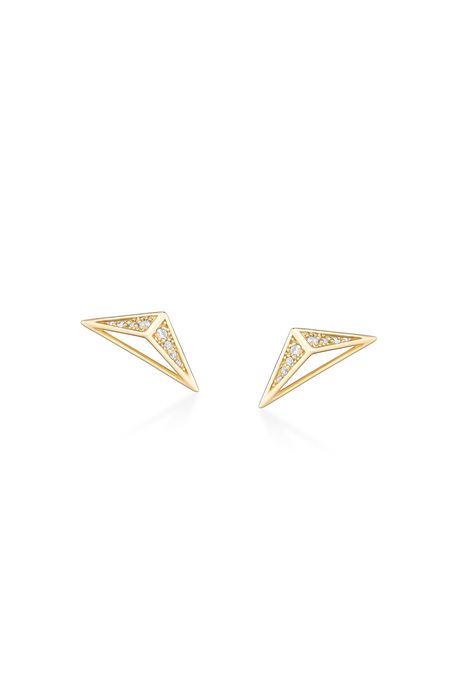 Brinco Alisia Shine Ouro Amarelo Com Diamante - U