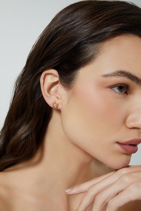 Brinco Alisia Pérola Ouro Amarelo Com Perola - U