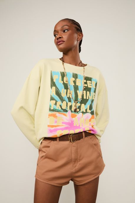 Moletom Amarelo Viaje Aip Arte Amarelo - M