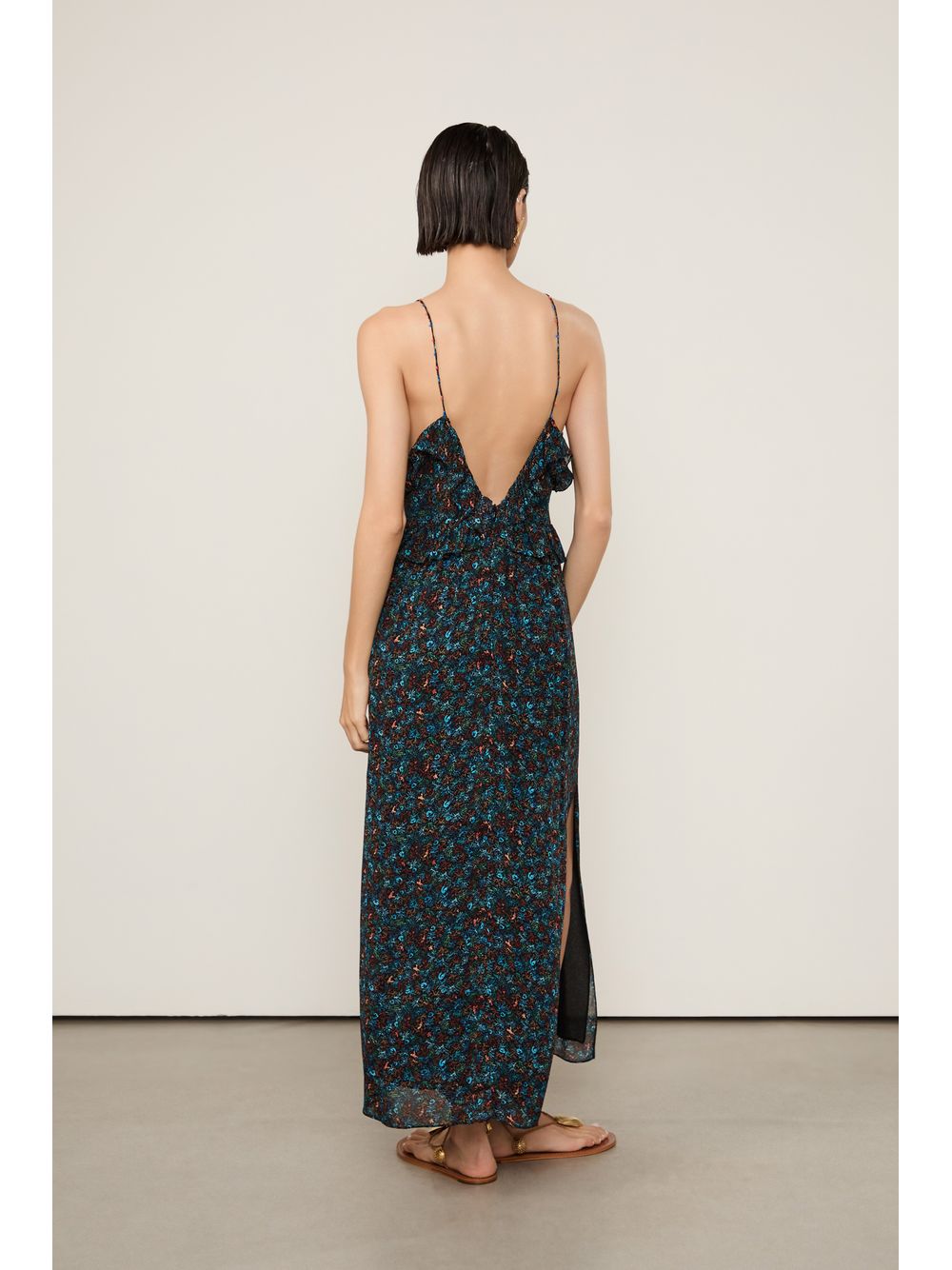 Animale — Vestido De Georgette Leve Midi Babados
