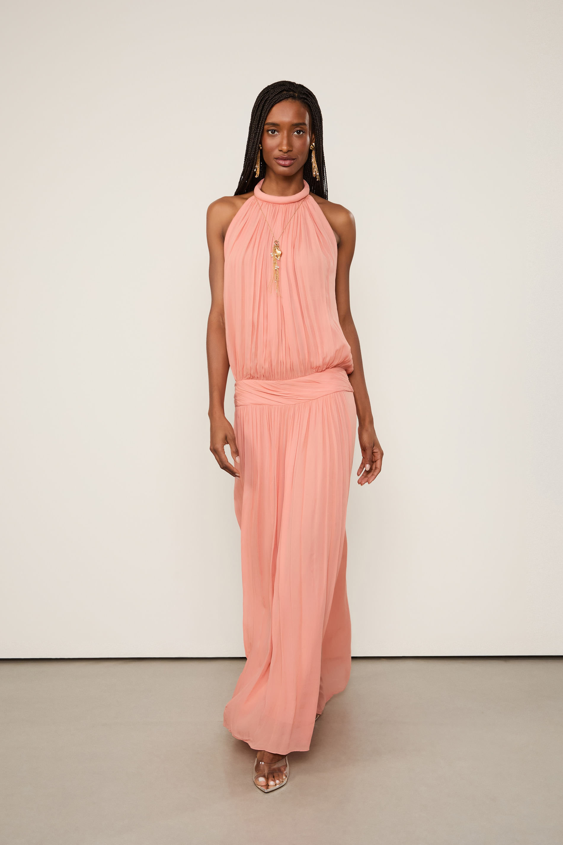 Vestido Gola Longo