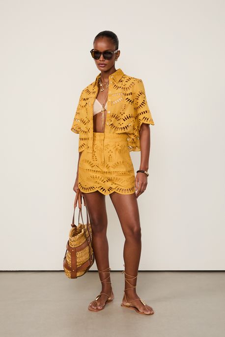 Short De Laise Geométrica Caramelo Solar - 42