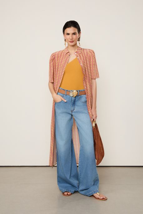 Calça Jeans Oversized Jeans Medio - 38