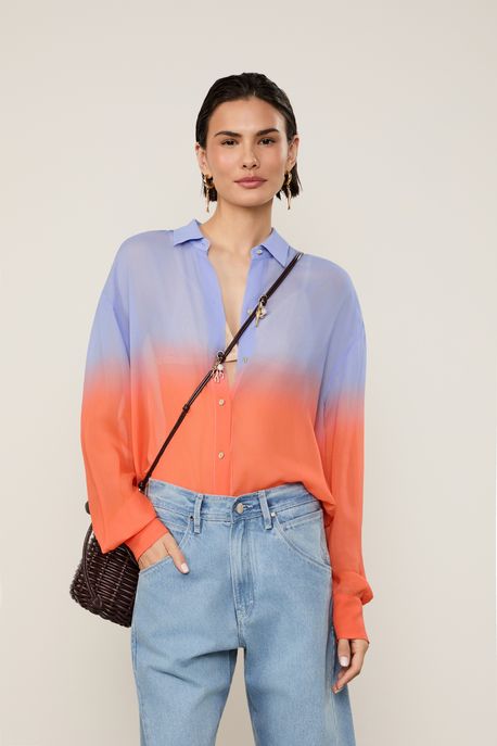 Camisa Manga Longa Tie Dye Lilas Jacaranda - 36