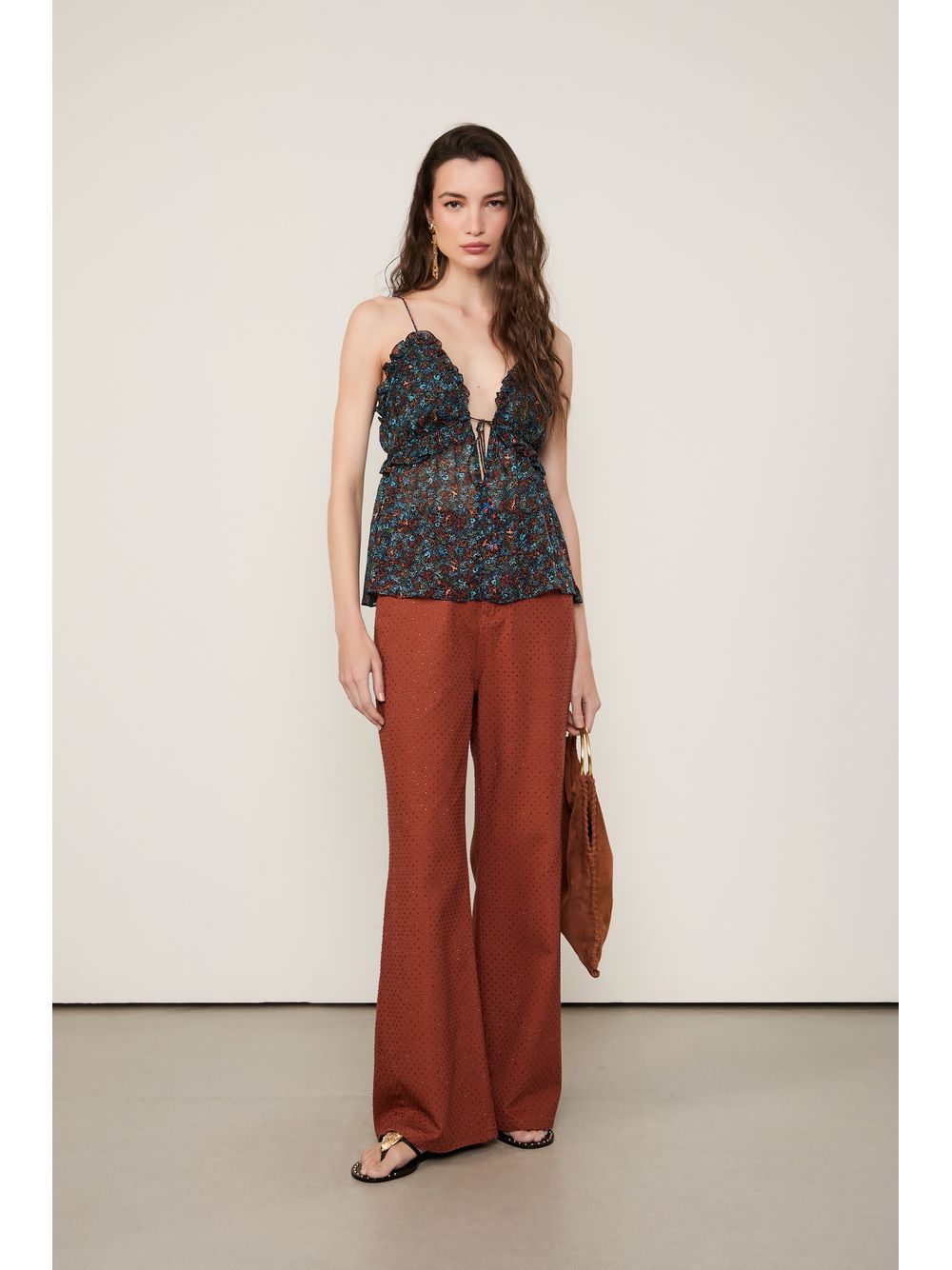 Animale — Blusa De Georgette Leve De Alça Decote Amarração
