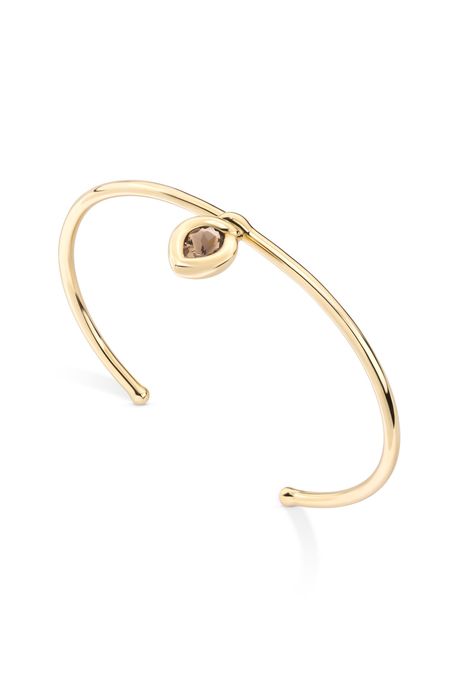 Bracelete Guia Ouro Amarelo Com Quartzo Fume - U