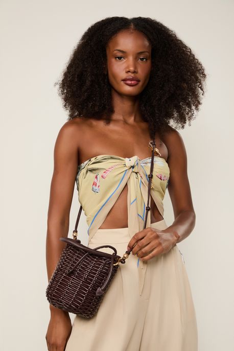 Bolsa De Couro Bucket Mar Aberto Café - U