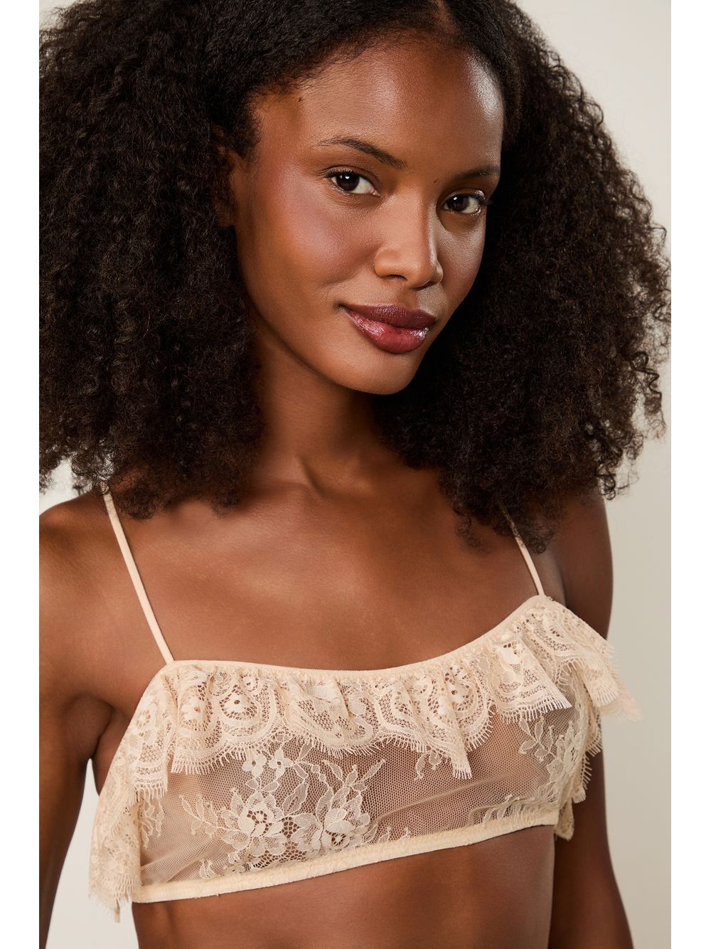 Animale — Top De Renda Com Babados Intimates