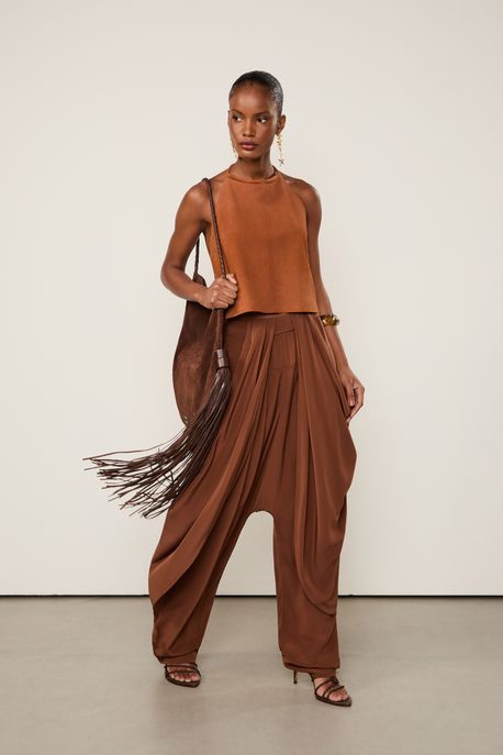 Frente Única De Chamois No Marrom Caramelo - 44