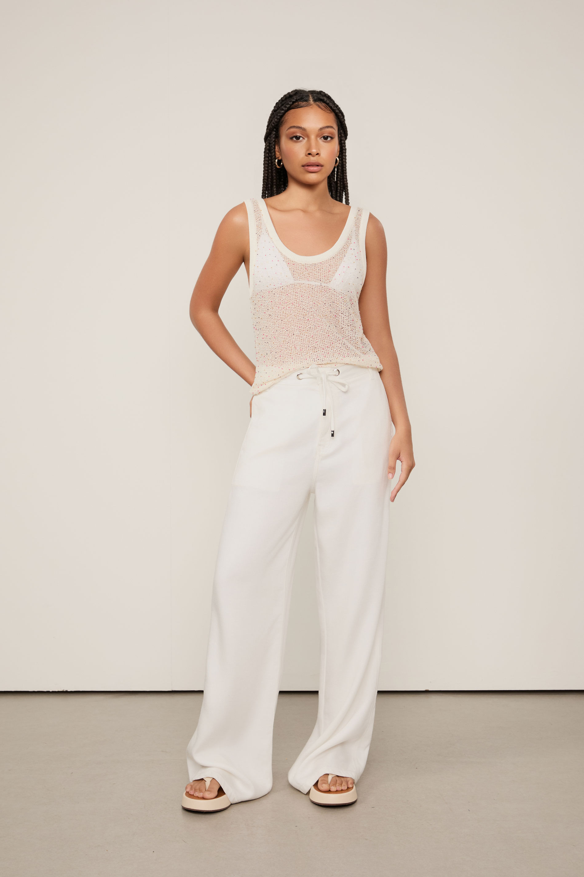 Regata De Tricot Com Micanga
