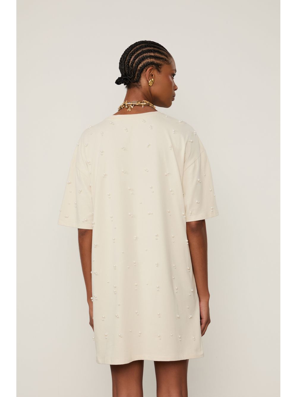 Animale — Vestido De Malha Com Pérolas Aplicada