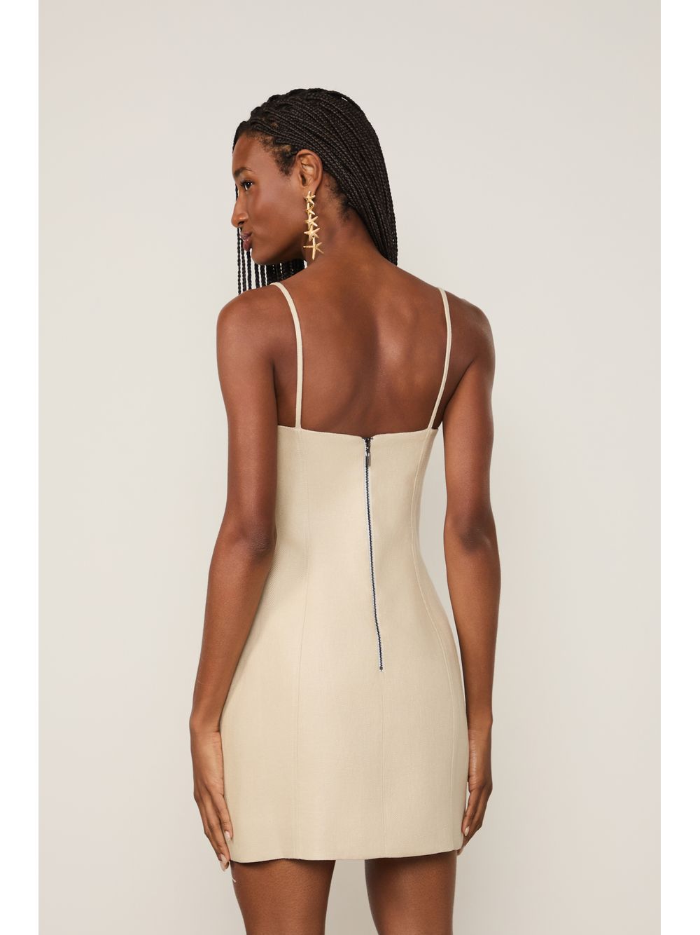 Animale — Vestido De Linho Curto Off Acqua