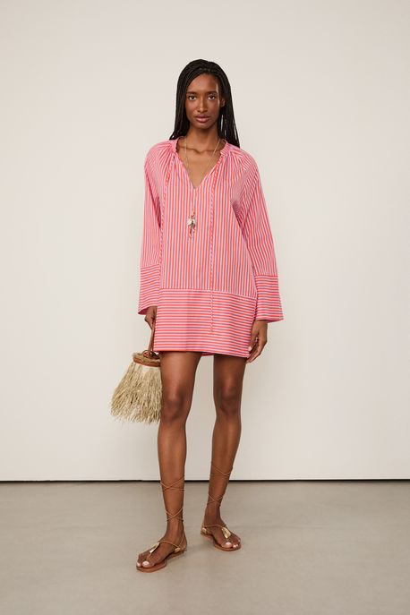 Bata Voil Listrado Laranja Seringueti/Lilas Hortensia - 38