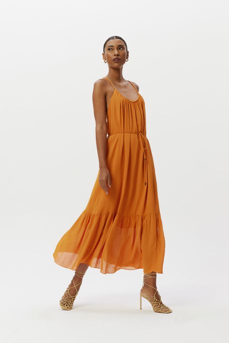 Vestido Longo Sortido Caramelo Deserto - 38
