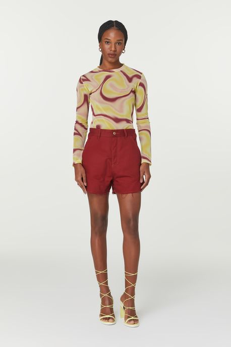 Short Sarja Enginner Colors Marrom Raiz - 40