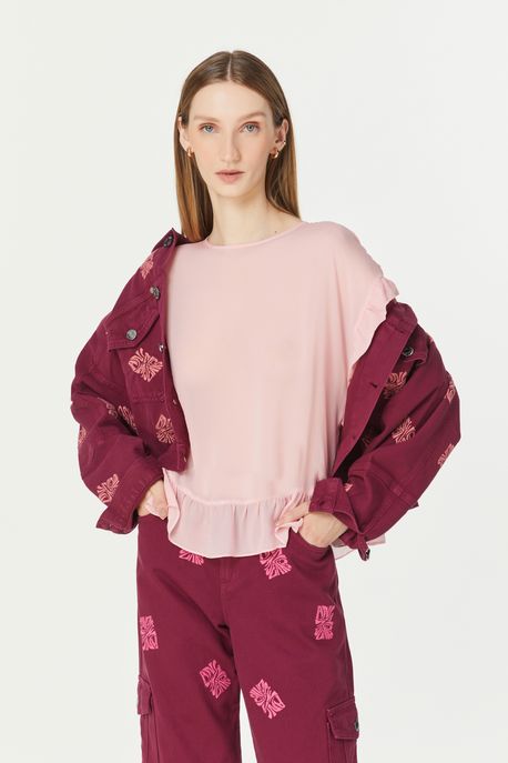 Top Basico Babados Comics Sortido Rosa Clarinho 14-1909 Tcx - 38