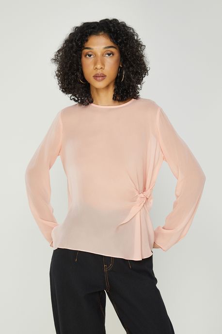 Blusa Manga Longa Rosa - 44