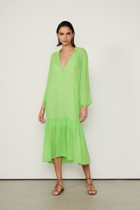 Vestido Amplo Verde Jasmim - 34