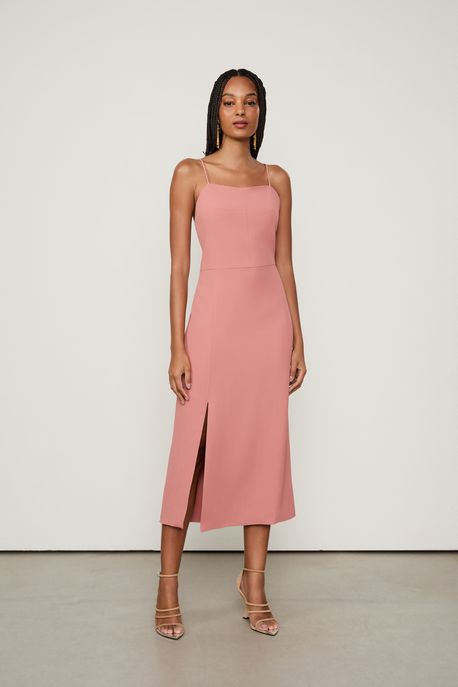 Slip Dress De Crepe Rosa Mosqueta - 40