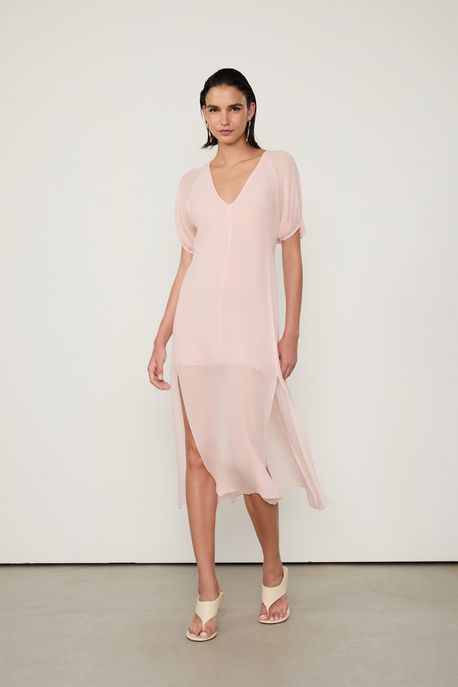 Vestido Clarinha Liso Rosa Mary - 40