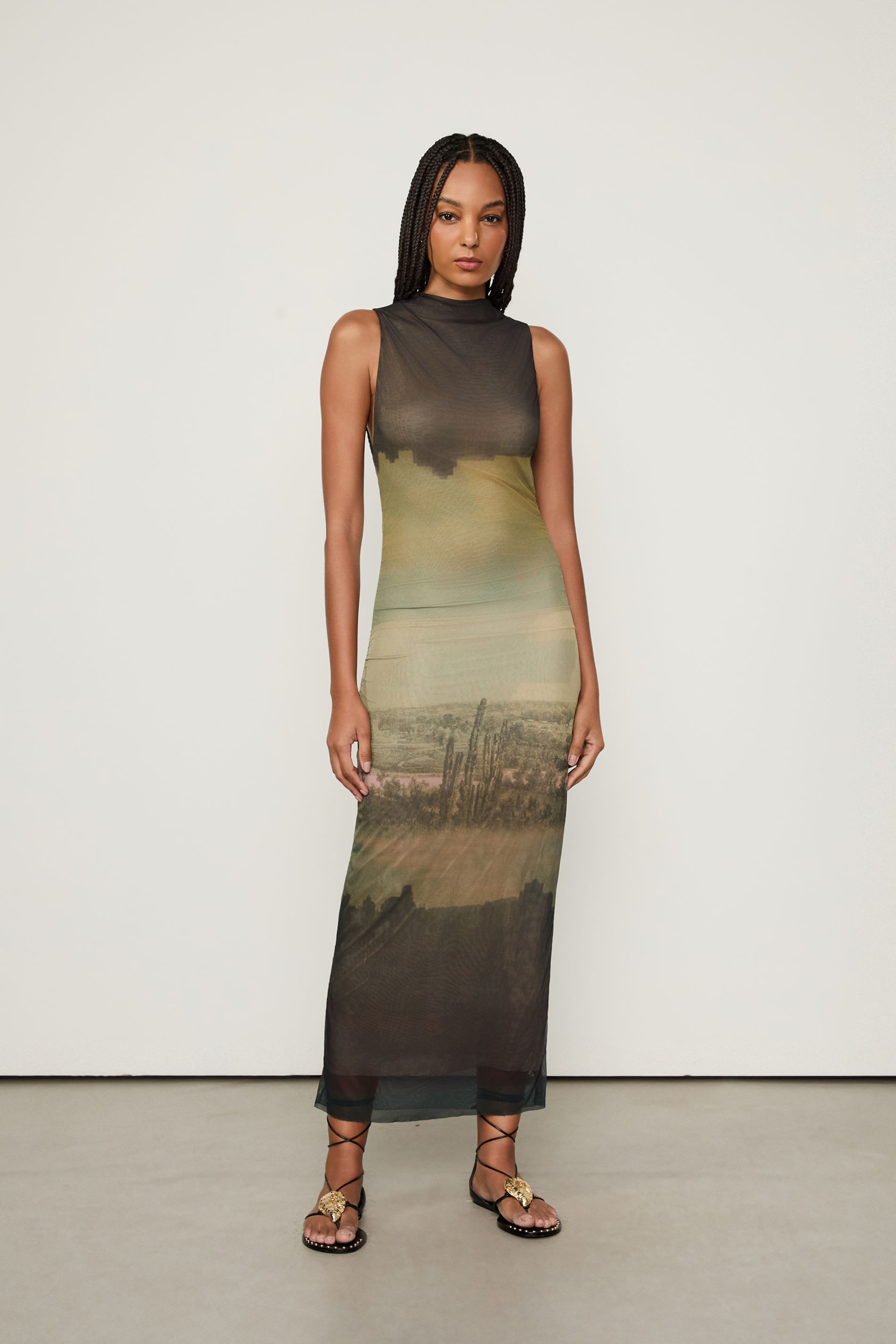 Vestido Tule Loc Paisagem Cidade