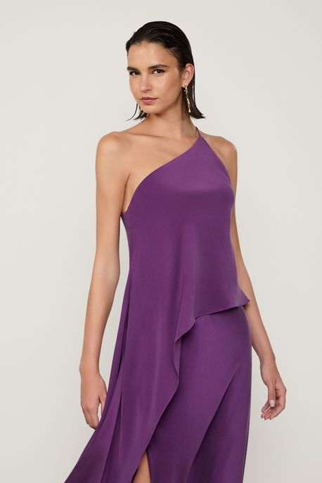 Top Um Ombro Assimetrico Roxo Plum - 40