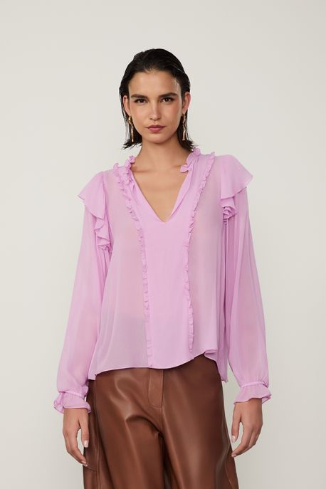 Top Babados Rosa Buque - 40