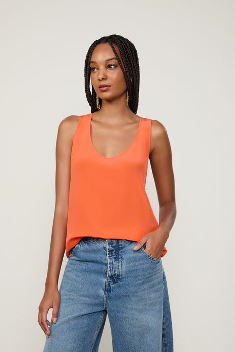 Regata De Seda Laranja Seringueti - 36