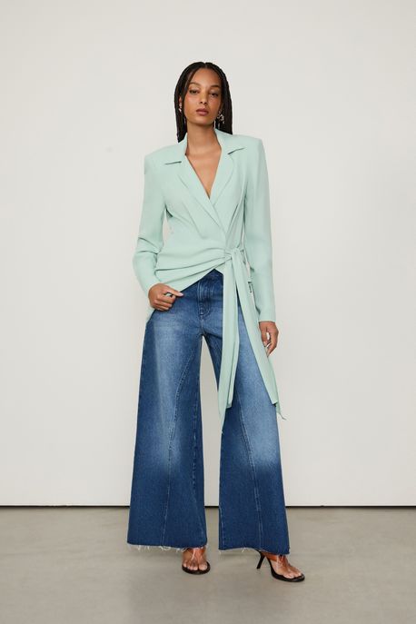 Blazer Cachecouer Com Drape Verde - 40