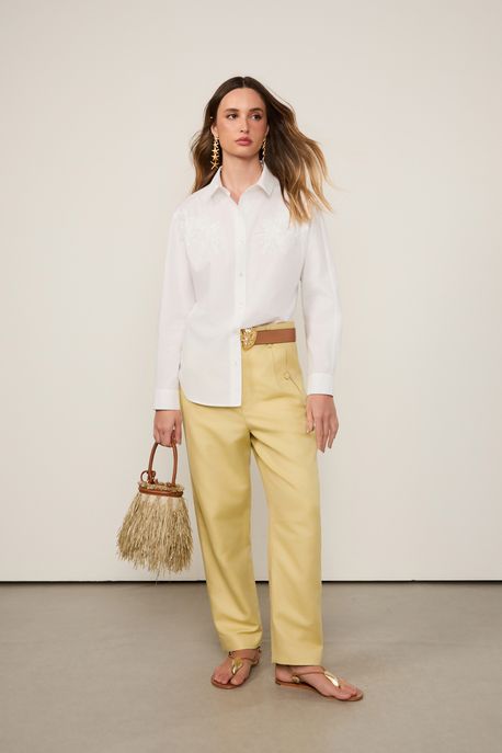 Calça Algodao Amarelo Vintage Amarelo Vintage - 44