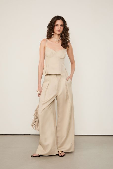 Frente Única Com Linho Chino Marrom Kahn - 40