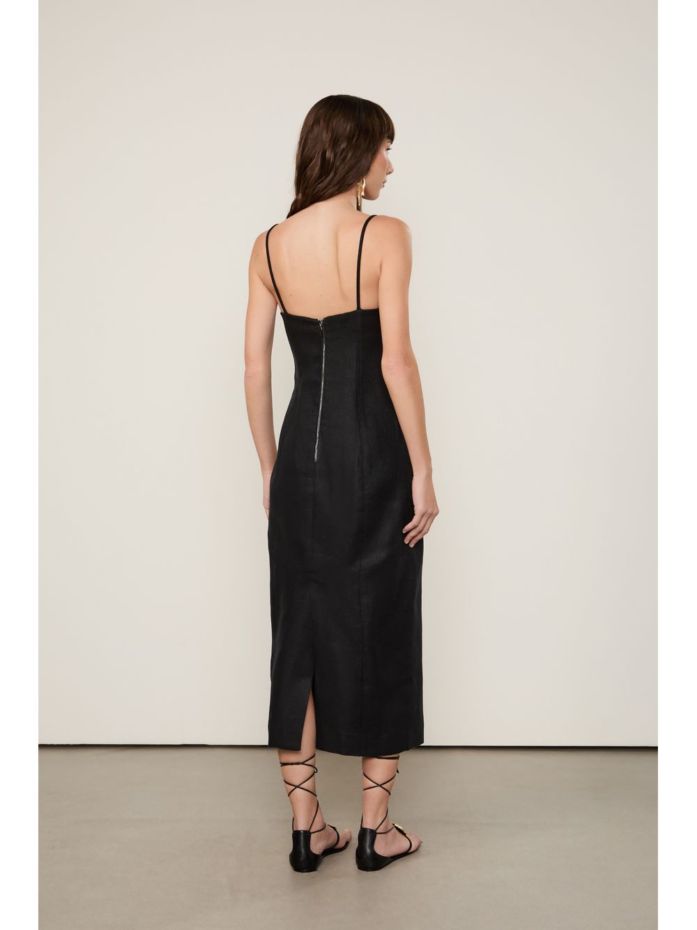 Animale — Vestido De Linho Midi