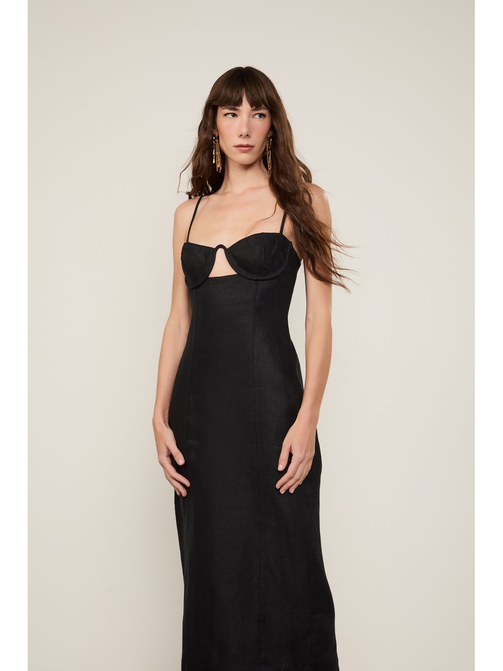 Animale — Vestido De Linho Midi